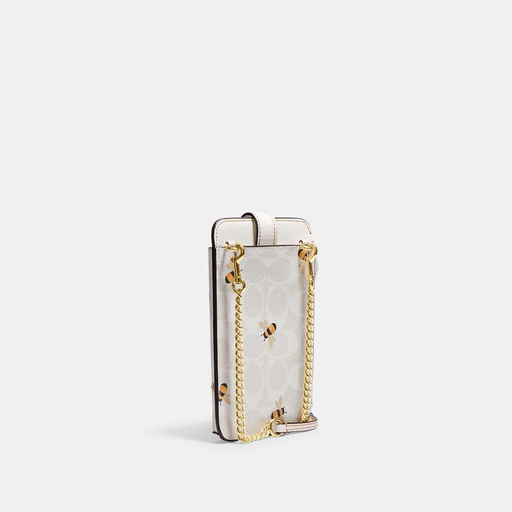 NWT Coach Outlet Phone Crossbody In Signature Canvas With Bee Print - Picture 3 of 5